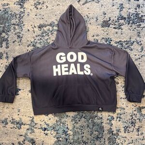 Black Hoodie with 'God Heals' Print